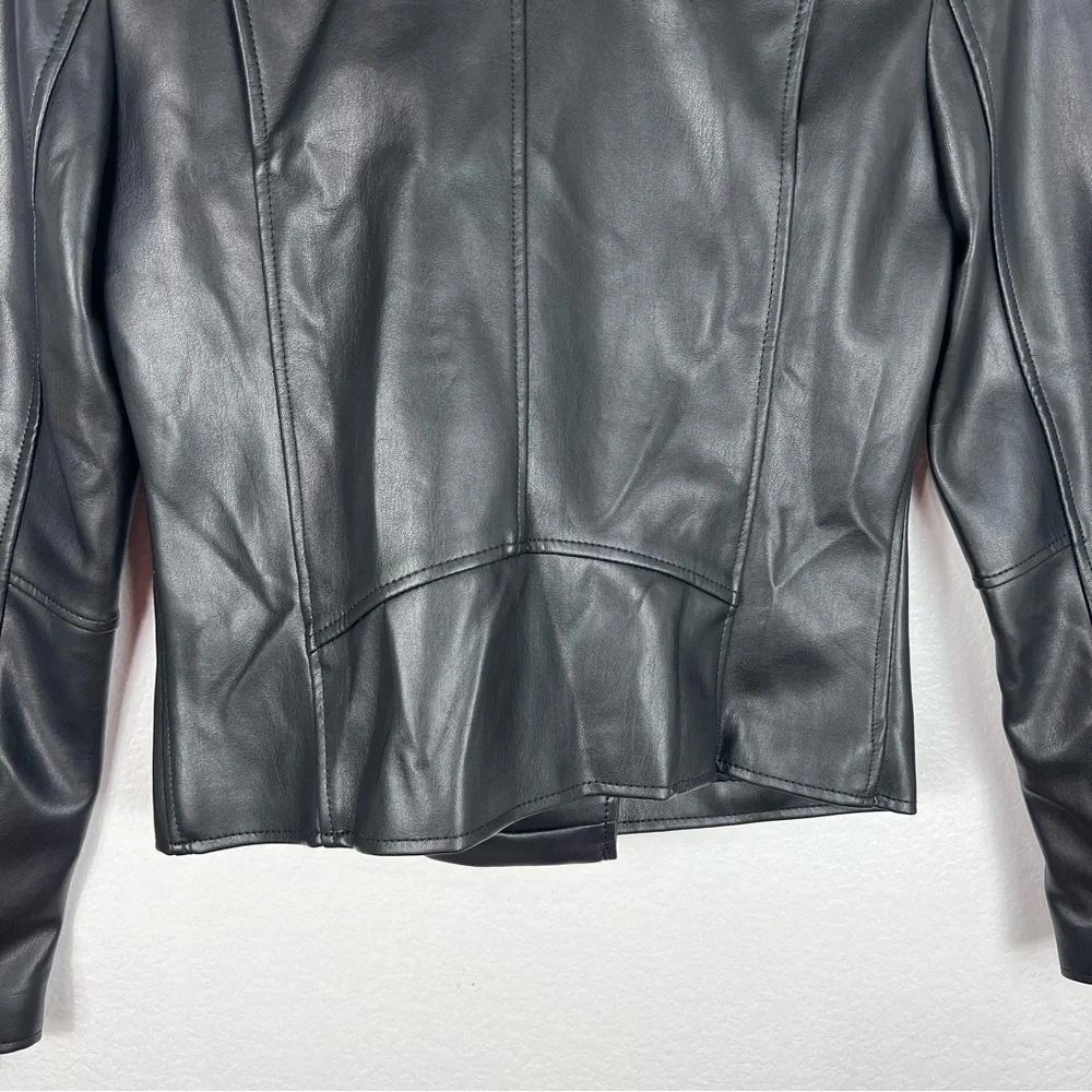 Mango faux leather biker jacket size S - Picture 7 of 9